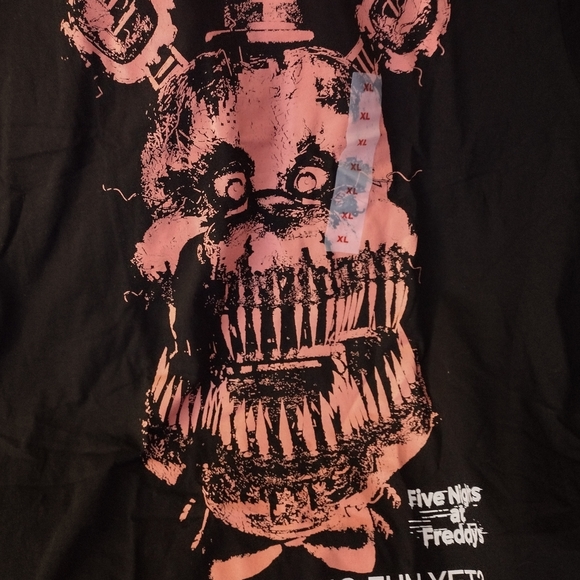 Black and Pink Five Night At Freddy's Short Sleeve Tee - Picture 1 of 3